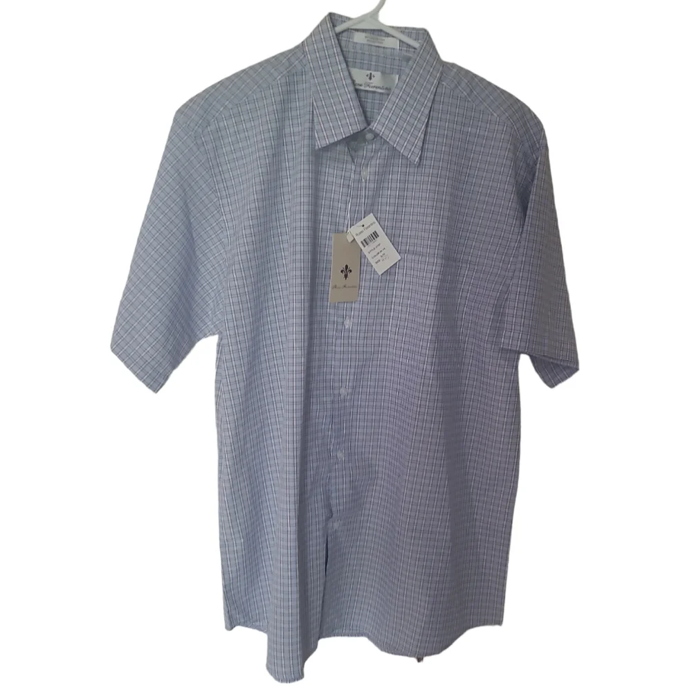 Rosso Fiorentino Plaid dress Shirt  Men's Size17- 17 1/2 - Picture 3 of 6